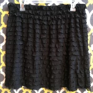 Black Ruffled Layered Skirt